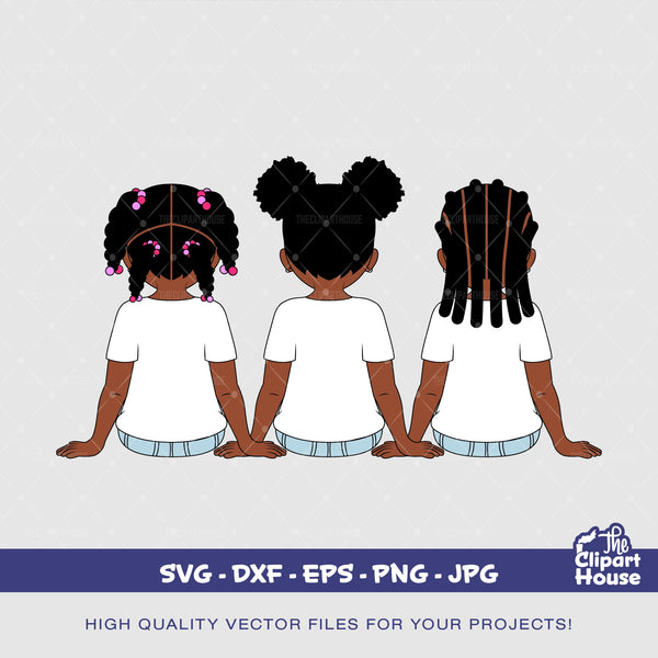 Friendship Young Girls 3, african american svg, black girls, friendship goals, best friends, young girls