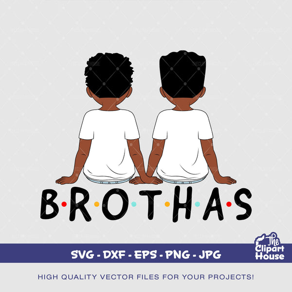 Brothas Young Boys, african american svg, black boy svg, afro boy svg, group of friends svg, brotherhood svg