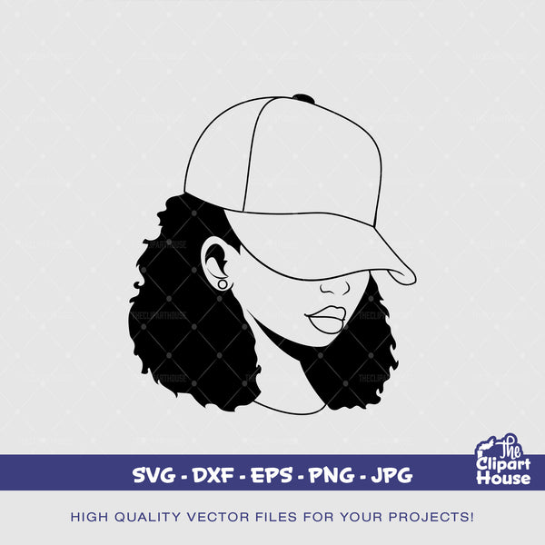 African American Woman Hat Low Woman 2 Silhouette, smirk svg, african american svg, black woman svg, black queen svg, black girl magic svg