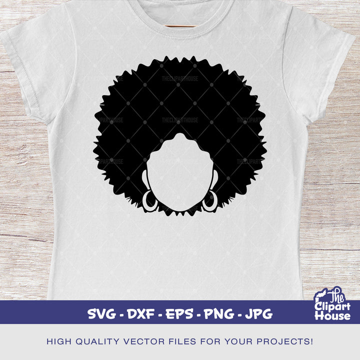 No Face Afro Woman 3 Silhouette, smirk svg, african american svg, black woman svg, black queen svg, black girl magic svg - The Clipart House