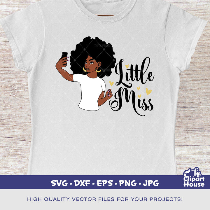 Afro Woman Little Miss Selfie, smirk svg, african american svg, black woman svg, black queen svg, black girl magic svg, selfie svg - The Clipart House