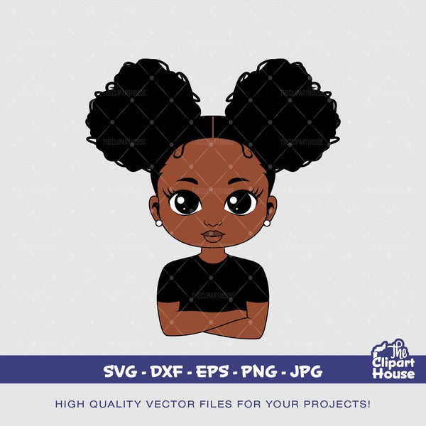 Arms Crossed Black Girl, african american svg, black woman svg, afro girl svg, black girl magic svg, black queen svg,