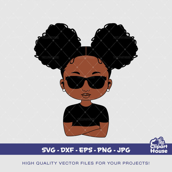 Arms Crossed Sunglasses Black Girl, african american svg, black woman svg, afro girl svg, black girl magic svg, black queen svg,