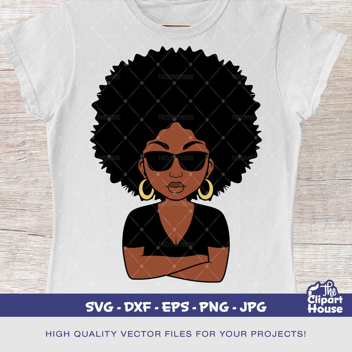 Arms Crossed Sunglasses Black Woman, african american svg, black woman svg, black girl svg, melanin svg, afro girl svg - The Clipart House