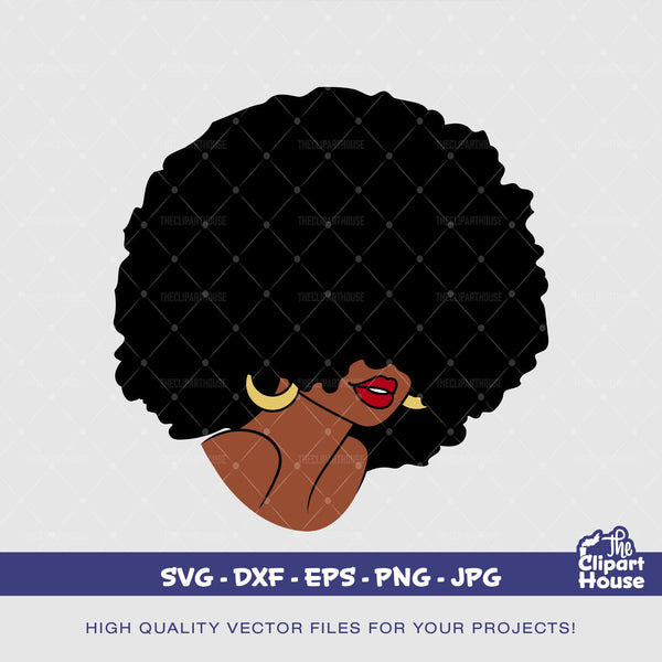 Big Afro Woman, smirk svg, african american svg, black woman svg, black queen svg, black girl magic svg