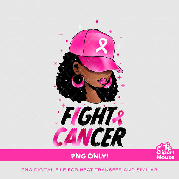 I Can Fight Breast Cancer Black Woman 2, cancer research svg, cancer ribbon svg, cancer awareness svg, black woman svg, afro woman svg