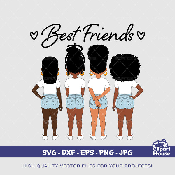 Best Friends 2, african american svg, black woman, friendship goals, best friends, group of friends svg, black girl magic svg, besties svg