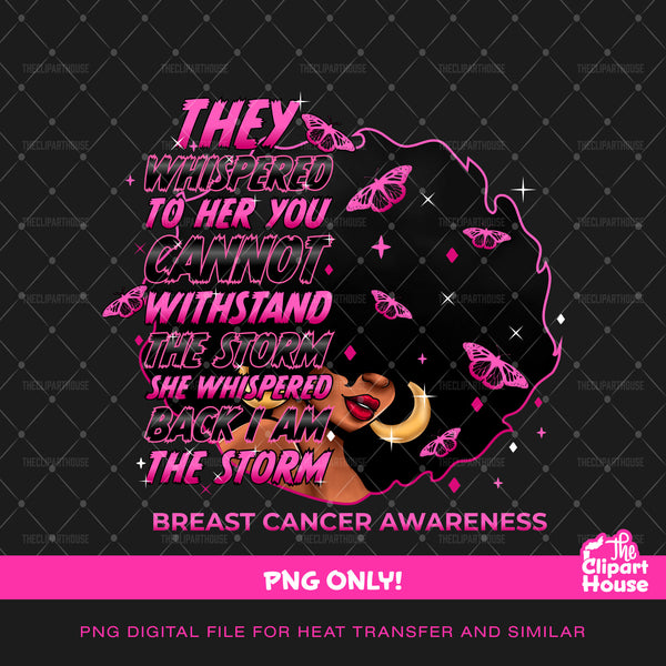 They Whispered To Her Awareness 3, cancer research svg, cancer ribbon svg, cancer awareness svg, black woman svg, afro woman svg