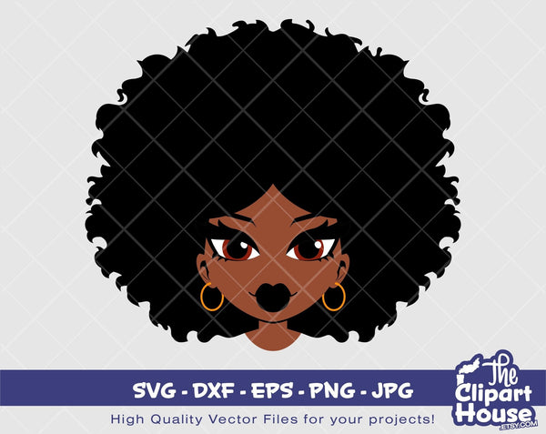 Glamour Woman | Digital SVG - DXF - EPS - png - Jpg | Instant Download | Cricut, svg, african american svg, black woman svg,afro lady